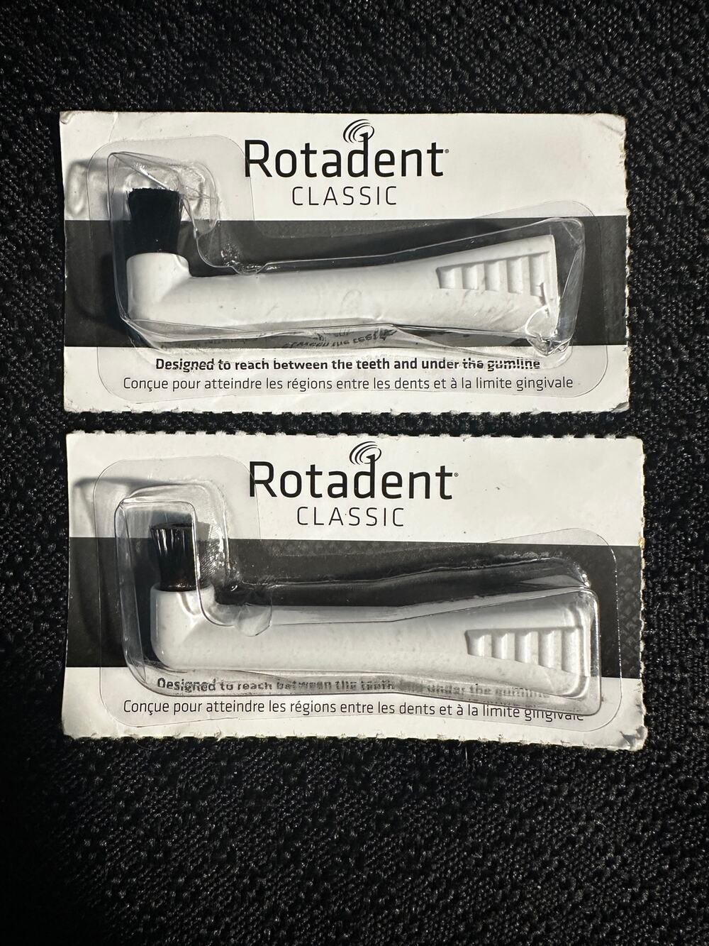 2- Pack Zila RotaDent Electric Replacement Brush Heads Round Flat Tip